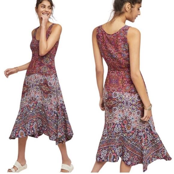 Anthropologie Maeve Violette Midi Dress Size 4 - Picture 1 of 7